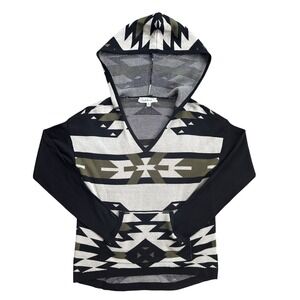 Cloudchaser Southwestern Geometric Hoodie Wmn Medium Black Olive Green Excellent